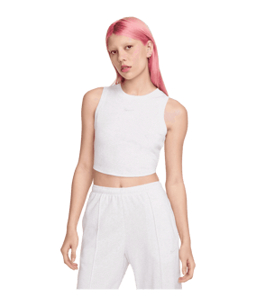 Nike Essential Rib Crop Tanktop Damen Grau F051 - grau