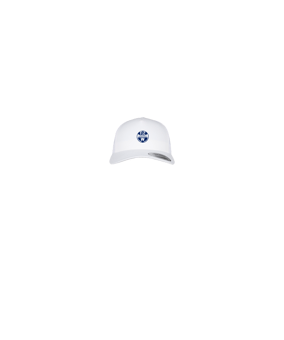 Merch 5 Panel Retro Trucker Cap Weiss | Logo1c