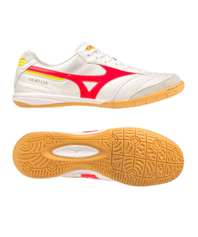 Mizuno Morelia Sala Elite IN Halle Release Weiss Rot Gelb F64 - weiss