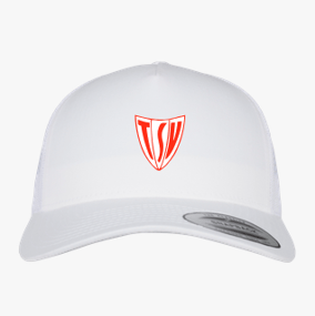 Merch 5 Panel Retro Trucker Cap Weiss