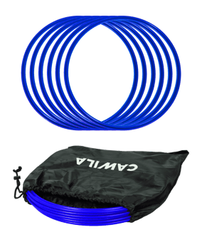 Cawila Koordinationsringe 50cm | 6er Set | Blau | inklusive Tasche - blau