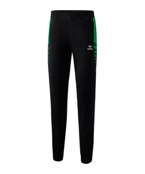 Erima Six Wings Worker Hose Damen Schwarz Smaragd - schwarz