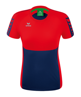 Erima Six Wings T-Shirt Damen Dunkelblau Rot - blau