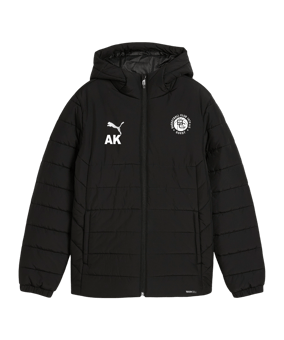 PUMA teamAdditions Padded Kapuzenjacke Kids Schwarz F03