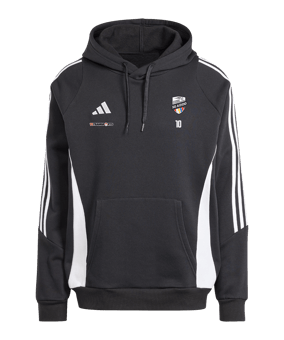 adidas Tiro 24 Baumwollhoody Schwarz Weiss