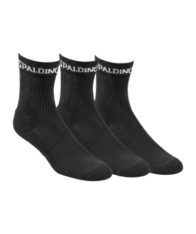 Spalding Mid Cut Socken 3er Pack Schwarz F02 - schwarz