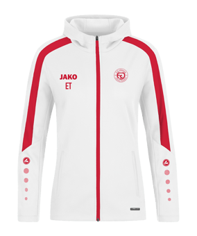 JAKO Power Kapuzenjacke Damen Weiss Rot F004