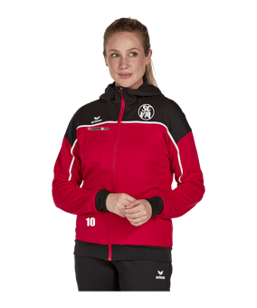 Erima Change by Kapuzenjacke Damen Rot Schwarz 