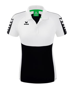 Erima Six Wings Poloshirt Damen Schwarz Weiss - schwarz