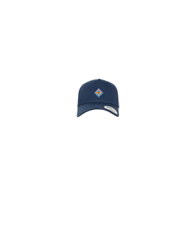 Merch 5 Panel Curved Snapback Cap Navy