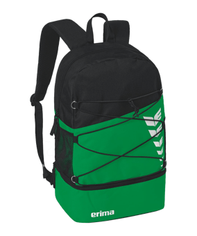 Erima Six Wings Rucksack mit Bodenfach Smaragd Schwarz - gruen