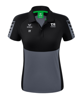 Erima Six Wings Poloshirt Damen Grau Schwarz