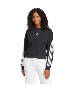 adidas Essentials 3 Stripes Sweatshirt Damen Schwarz - schwarz