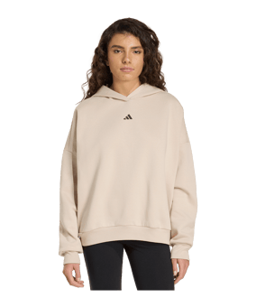 adidas 3 Stripes Studio Hoody Damen Beige - beige