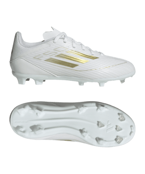 adidas F50 League FG/MG Kids Day Spark Weiss Gold - weiss