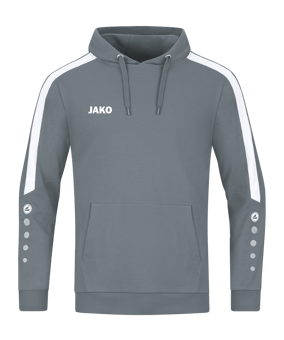 JAKO Power Hoody Kids Grau Weiss F840 - grau