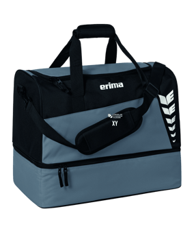 Erima Six Wings Sporttasche mit Bodenfach Gr. S Grau Schwarz
