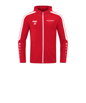 JAKO Power Kapuzenjacke Kids Rot Weiss F100