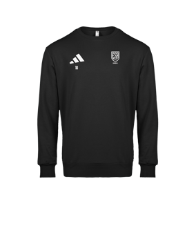 Sweat col rond noir en coton