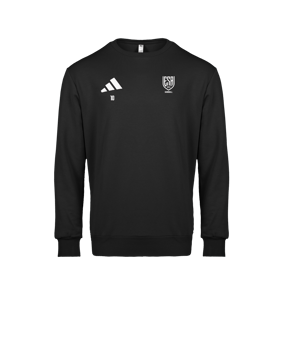 Sweat col rond noir en coton
