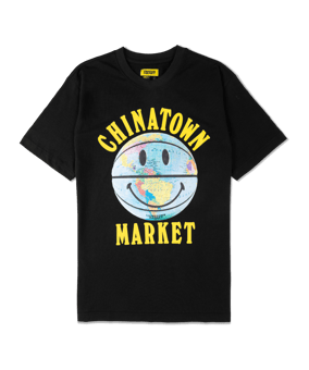 Market Smiley Globe Ball T-Shirt Schwarz - schwarz