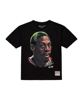 Mitchell and Ness Chicago Bulls NBA Big Face Dennis Rodman T-Shirt Schwarz - schwarz
