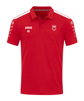 JAKO Power Poloshirt Kids Rot Weiss F100
