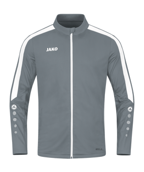 JAKO Power Polyesterjacke Grau Weiss F840 - grau