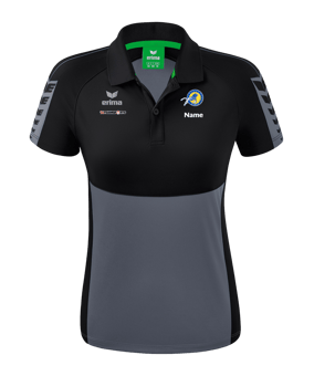 Erima Six Wings Poloshirt Damen Grau Schwarz