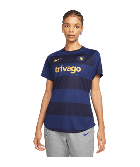 Nike FC Chelsea London Prematch Shirt 2021/2022 Damen Blau F422 - blau
