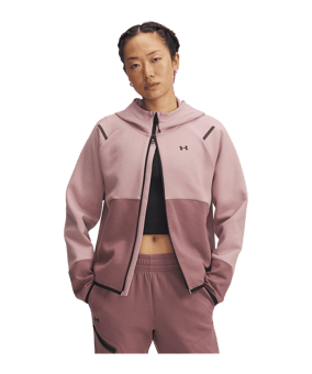 Under Armour Unstoppable Fleece Kapuzenjacke Damen Rosa F673 - rosa