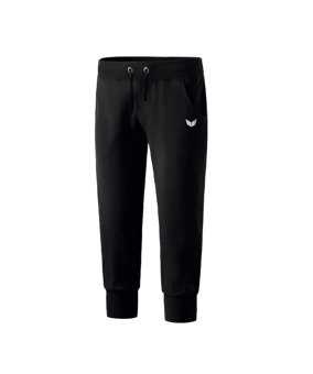 Erima 3/4 Sweathose Bündchen Basics Damen Schwarz - schwarz