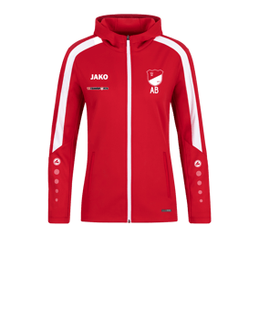 JAKO Power Kapuzenjacke Damen Rot Weiss F100