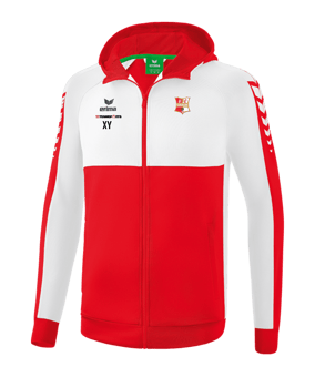 Erima Six Wings Kapuzenjacke Kids Rot Frotweiss