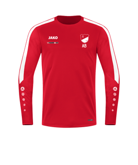 JAKO Power Sweatshirt Rot Weiss F100