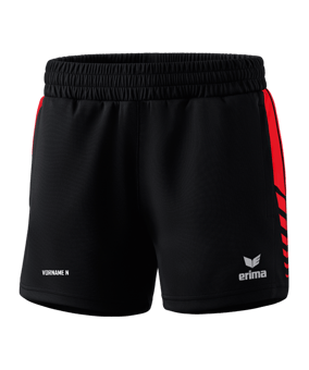 Erima Six Wings Worker Short Damen Schwarz Rot