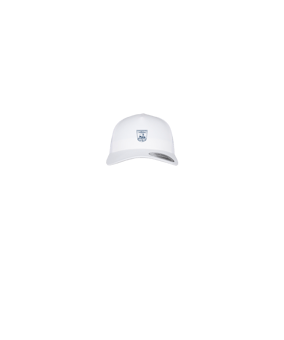 Merch 5 Panel Retro Trucker Cap Weiss | #logo1c