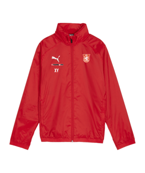 PUMA teamGOAL Allwetterjacke Kids Rot Weiss F01