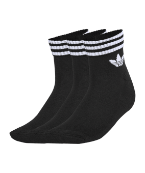 adidas Originals 3 Stripes Ankle 3er Pack Socken Schwarz - schwarz