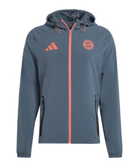 adidas FC Bayern München Tech Travel Jacke Grau - grau