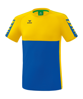 Erima Six Wings T-Shirt Kids Blau Gelb - blau