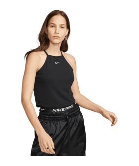 Nike Essentials Rib Cami Tanktop Damen Schwarz F01 - schwarz