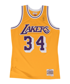 Mitchell and Ness NBA Los Angeles Lakers 1996-1997 Shaquille O'Neal Swingman Trikot Gold - gold