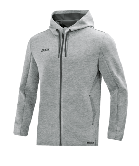 JAKO Premium Basic Kapuzenjacke Grau F40 - grau