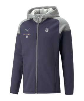 PUMA teamCUP Casuals Kapuzenjacke Blau Grau F06