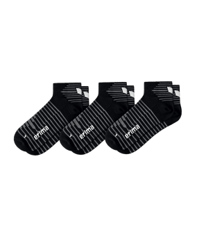 Erima 3-Pack Kurzsocken Schwarz - schwarz