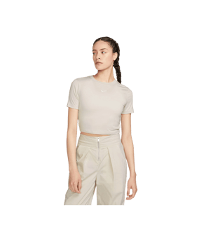 Nike Essential Crop T-Shirt Damen Braun Weiss F104 - braun