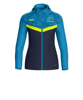 JAKO Icon Kapuzenjacke Damen Blau Gelb F914