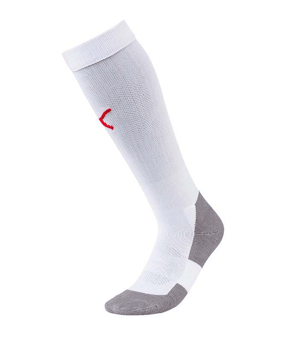 PUMA LIGA Socks Core Stutzenstrumpf Weiss Rot F11 - weiss