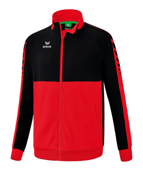 Erima Six Wings Trainingsjacke Kids Rot Schwarz - rot